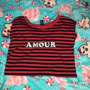 Red and black stripe amour shirt